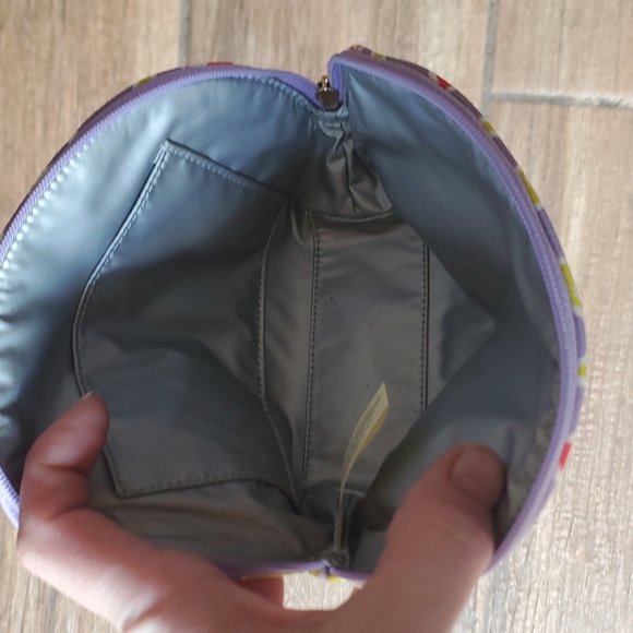 New Kate Spade Cabana Tile Multicolored Grainy Vinyl and Natural Cowhide Pouch. - Picture 15 of 15